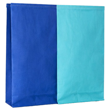 L-stitched laminated paper bags in two colours